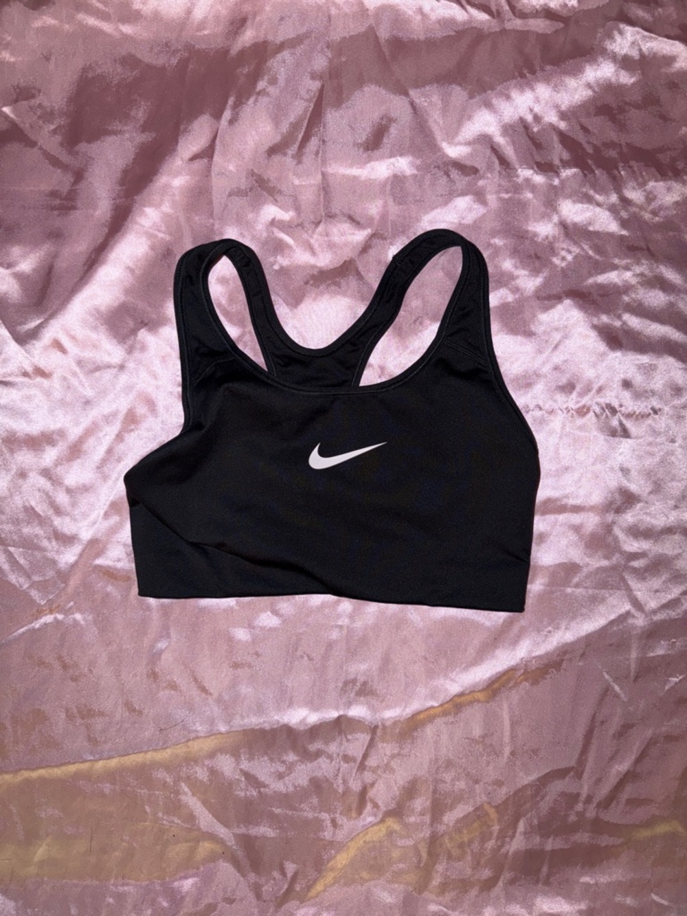 Nike Black Sports Bra with White Swoosh - Racerback